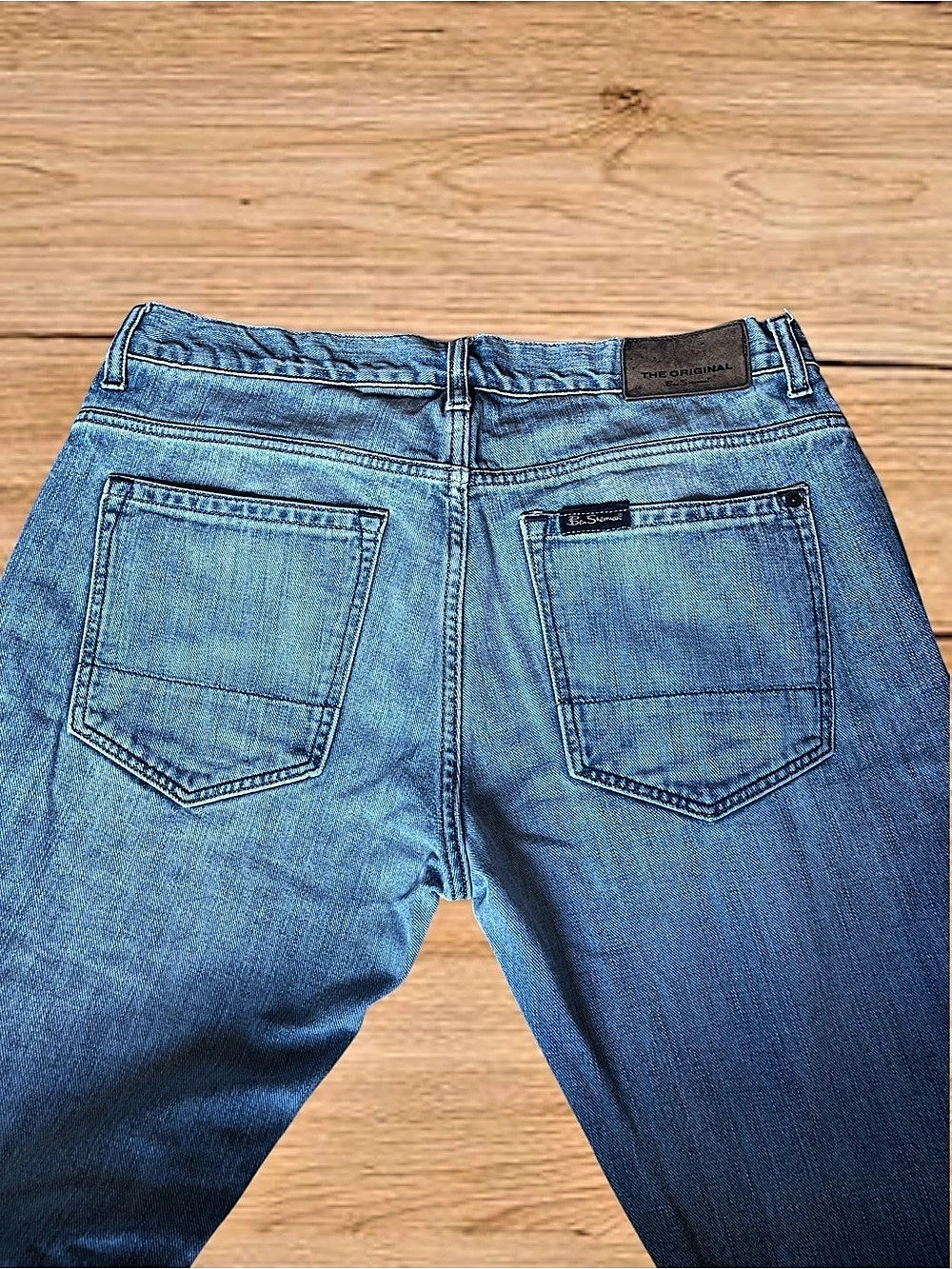 BEN SHERMAN True Icon Men’s Straight Leg Jeans 34x32 Blue Denim MG11014 - Picture 6 of 13